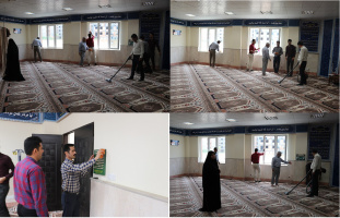 غبار روبی و عطرافشانی نمازخانه دانشگاه در آستانه ماه مبارک رمضان